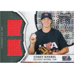 724809 Corey Knebel Player Worn Jersey Patch USA Collegiate, Texas Longhorns 2011 Bowman Sterling No.XDRCK LE 68-199 Baseball Card