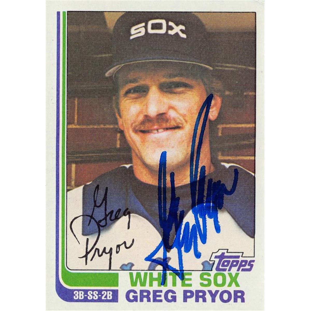 724969 Greg Pryor Autographed Chicago White Sox 1982 Topps No.76 Baseball Card