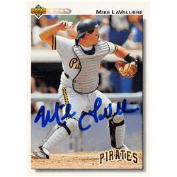 724974 Mike Lavalliere Autographed Pittsburgh Pirates 1992 Upper Deck No.113 Baseball Card