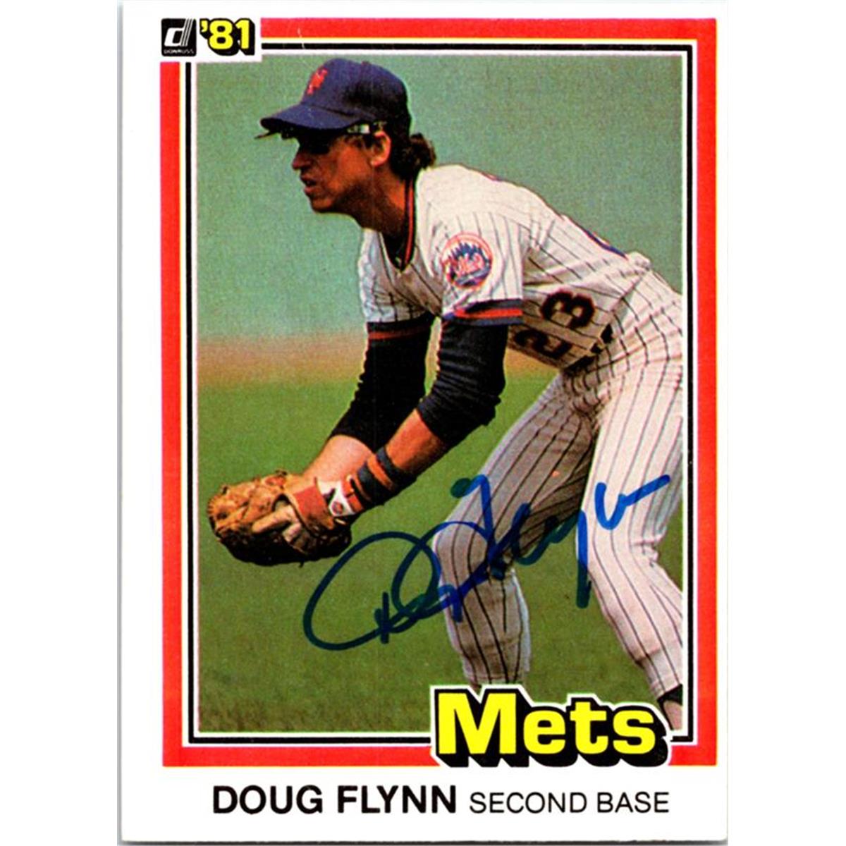 725125 Doug Flynn Autographed New York Mets 1981 Donruss No.394 Baseball Card