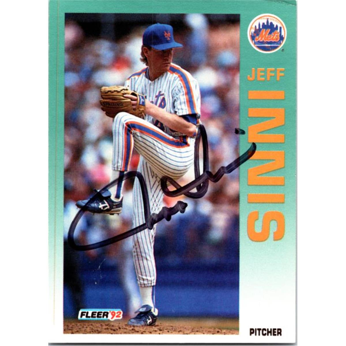 725139 Jeff Innis Autographed New York Mets 1992 Fleer No.507 Baseball Card