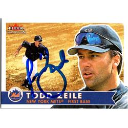 725213 Todd Zeile Autographed New York Mets 2001 Fleer Tradition No.47 Baseball Card