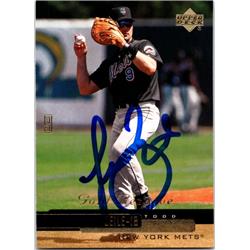 725249 Todd Zeile Autographed New York Mets 2000 Upper Deck Gold Reserve No.223 Baseball Card