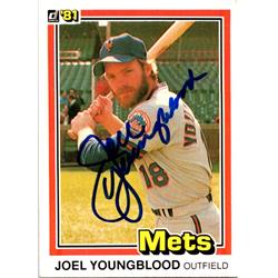 725269 Joel Youngblood Autographed New York Mets 1981 Donruss No.277 Baseball Card