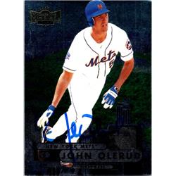 725289 John Olerud Autographed New York Mets 1998 Skybox Metal Universe No.66 Baseball Card