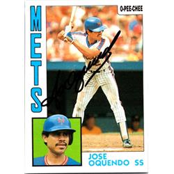 725297 Jose Oquendo Autographed New York Mets 1984 O-Pee-Chee No.208 Baseball Card