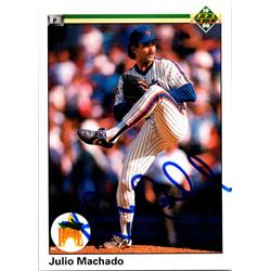 725341 Julio Machado Autographed New York Mets 1990 Upper Deck Rookie No.93 Baseball Card
