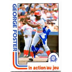 725451 George Foster Autographed Cincinnati Reds 1982 O-Pee-Chee No.177 Baseball Card