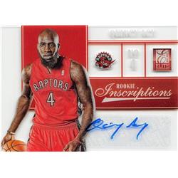 725597 Quincy Acy Autographed Toronto Raptors 2013 Panini Elite Rookie Inscriptions No.15 Basketball Card