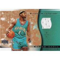 725623 Baron Davis Player Worn Jersey Patch New Orleans Hornets 2003 Upper Deck Sweet Shot No.BDSS Basketball Card