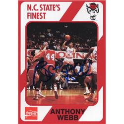 725662 Spud Webb Autographed Nc State Wolfpack 1989 College Collection No.134 Basketball Card
