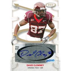 725830 David Clowney Autographed Virignia Tech Hokies 2007 Sage Hit Rookie Playmakers No.PA13 Football Card