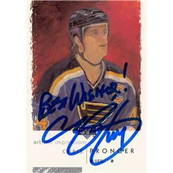 726052 Chris Pronger Autographed St. Louis Blues 2003 Upper Deck Artistic Impressions No.76 Hockey Card