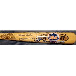 Picture of Autograph Warehouse 726137 New York Mets Autographed by 28 Players Rusty Staub Gary Carter Keith Hernandez Warren Spahn Duke Snider Agee Plus More Baseball Bat