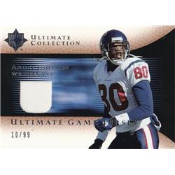 Picture of Autograph Warehouse 654534 Andre Johnson Player Worn Jersey Patch Houston Texans 2005 Upper Deck Ultimate No.GJAJ LE 25-99 Football Card