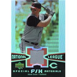 Picture of Autograph Warehouse 654539 Adam Dunn Player Worn Jersey Patch Cincinnati Reds 2006 Upper Deck Special Materials Refractor No.SMAD Baseball Card