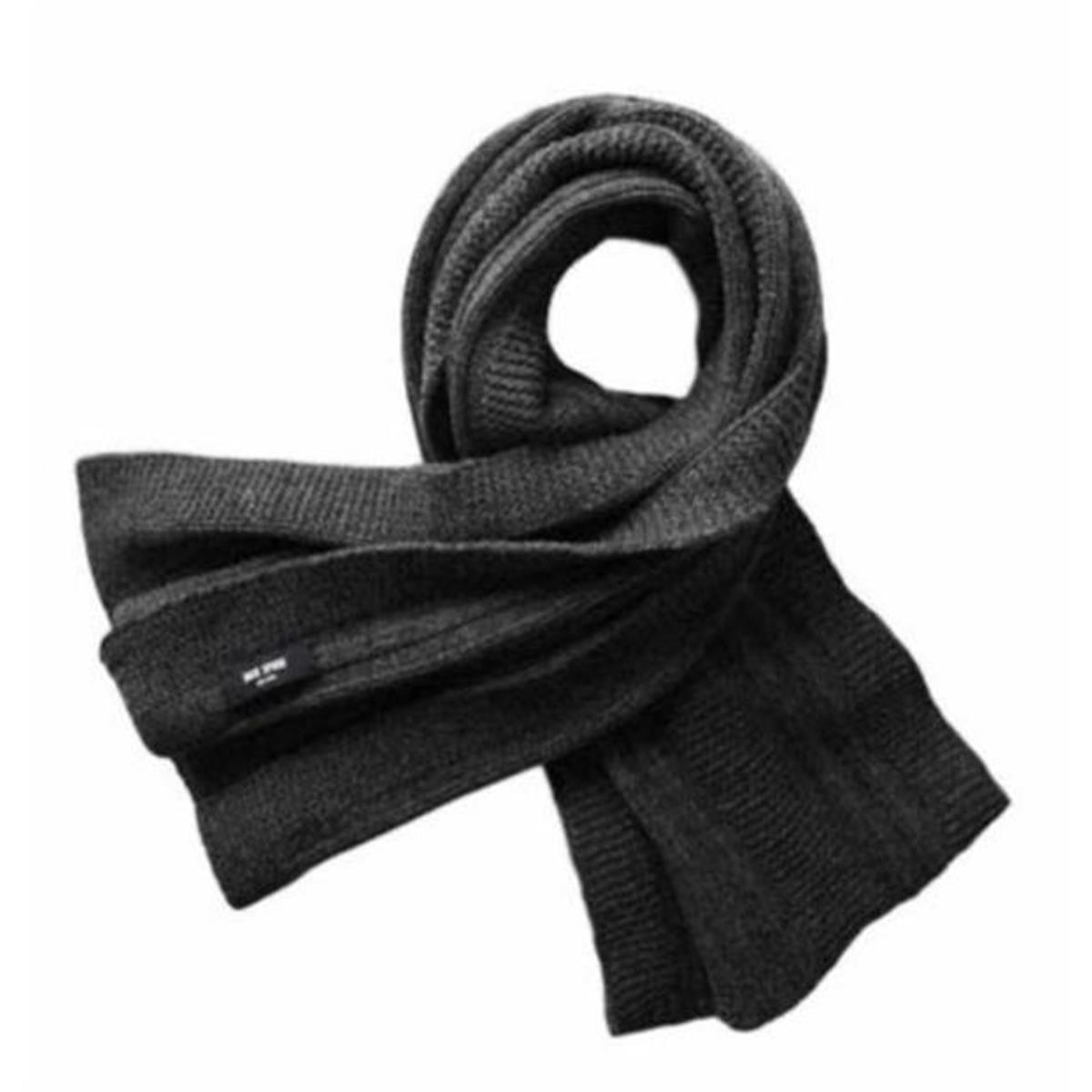 Picture of Autograph Warehouse 654551 Jack Spade Mens Pollock Ribbed Gray Wool Scarf