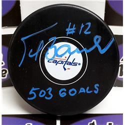 713853 Peter Bondra Autographed Inscribed 503 Goals Washington Capitals Slovakia Hockey Puck