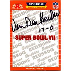 701020 Vern Den Herder Autographed Miami Dolphins, SC 1989 Pro Set No.VII 17-0 Football Card