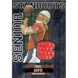 701035 Chris Davis Player Worn Jersey Patch Florida State Seminoles 2007 Topps Dpp Standouts Rookie No.SSCD LE 35-75 Football Card