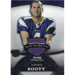 701040 John David Booty Player Worn Jersey Patch Minnesota Vikings 2008 Bowman Sterling Rookie No.143 LE 21-569 Football Card