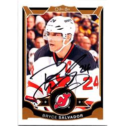 701107 Bryce Salvador Autographed New Jersey Devils 2015 O-Pee-Chee No.170 Hockey Card