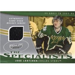 701138 Jere Lehtinen Player Worn Jersey Patch Dallas Stars 2006 Upper Deck Power Play Specialists No.SJL Hockey Card