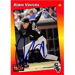 701225 Robin Ventura Autographed Chicago White Sox JZ 1992 Donruss Triple Play No.17 Baseball Card