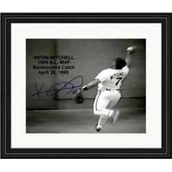 701238 8 x 10 in. Kevin Mitchell Autographed Inscribed Catch 4-28-89 Matted Framed the Barehanded Catch SF Giants Photo