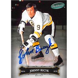 701307 John Bucyk Autographed Boston Bruins 2007 Upper Deck Parkhurst No.28 Hockey Card