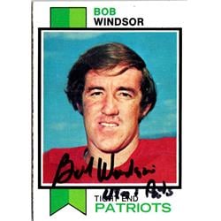 701399 Bob Windsor Autographed New England Patriots, SC 1973 Topps No.144 Football Card