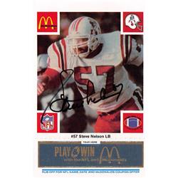 701405 3 x 4 in. Steve Nelson Autographed New England Patriots SC 1986 Mcdonalds No.57 Football Card