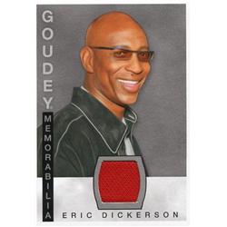 701627 Eric Dickerson Player Worn Jersey Patch Los Angeles Raiders 2015 Upper Deck Goodwin Goudey No.GMED Football Card