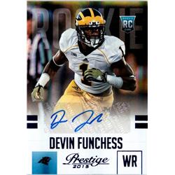 701631 Devin Funchess Autographed Michigan Wolverines 2015 Panini Prestige Rookie Refractor No.230 Football Card