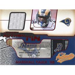 701686 Marshall Faulk Player Worn Jersey Patch St. Louis Rams 2002 Fleer Authentix No.JAMF Football Card