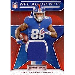 701708 Evan Engram Player Worn Jersey Patch New York Giants 2019 Panini Rookies & Stars No.NAEE Football Card