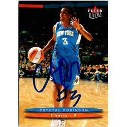 701849 Crystal Robinson Autographed New York Liberty 2003 Fleer Ultra No.66 Basketball Card