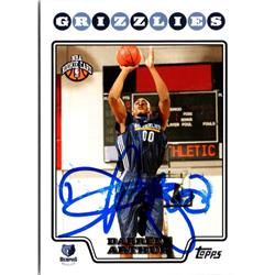 701876 Darrell Arthur Autographed Memphis Grizzlies 2008 Topps Rookie No.219 Basketball Card