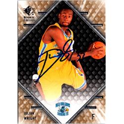 701888 Julian Wright Autographed New Orleans Hornets 2008 Upper Deck Rookie No.69 Basketball Card