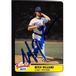 702019 Mitch Williams Autographed Chicago Cubs 1990 Fleer MVP No.43 Baseball Card
