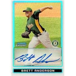 702081 Brett Anderson Autographed Oakland Athletics 2009 Bowman Chrome Refractor No.BCP105 LE 495-500 Baseball Card