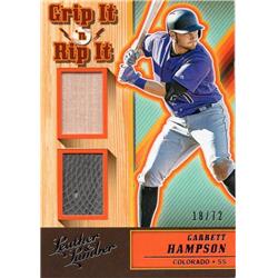702189 Garrett Hampson Player Used Bat Patch Colorado Rockies 2019 Panini Leathe & Lumber No.GNRGH LE 18-72 Baseball Card