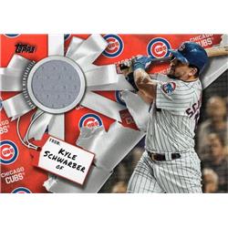 702190 Kyle Schwarber Player Worn Jersey Patch Chicago Cubs 2019 Topps Walmart No.WHRKS Baseball Card