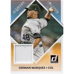 702202 German Marquez Player Worn Jersey Patch Colorado Rockies 2018 Donruss Diamond Collection No.DCGM Baseball Card
