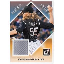 702205 Jonathan Gray Player Worn Jersey Patch Colorado Rockies 2018 Donruss Diamond Collection No.DCJG Baseball Card