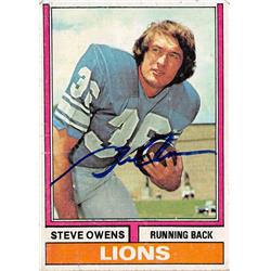 702261 Steve Owens Autographed Detroit Lions 1974 Topps No.52 Very Poor Condition Football Card -  Autograph Warehouse