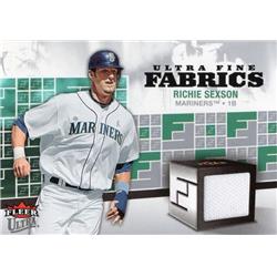 702420 Richie Sexson Player Worn Jersey Patch Seattle Mariners 2007 Fleer Ultra Fabrics No.FMRS Baseball Card