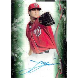702435 Lucas Giolito Signed Washington Nationals 2014 Bowman Sterling Green Refractor No.BSPALG LE 117-125 Baseball Card