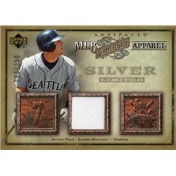 702529 Jeremy Reed Player Worn Jersey Patch Seattle Mariners 2006 Upper Deck Artifacts Silver No.MLBJY LE 3-250 Baseball Card