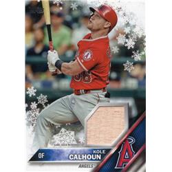 702575 Kole Calhoun Used Bat Patch Los Angeles Angels 2016 Topps Walmart No.RKC Baseball Card